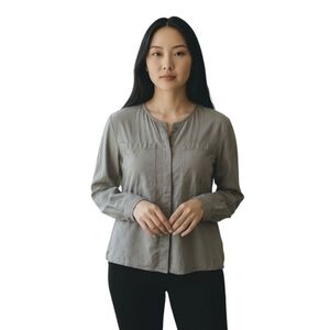 KOTN Tunic Button Up Blouse Green Womens Medium